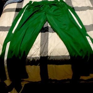 Green Nike pants with white strips size XL